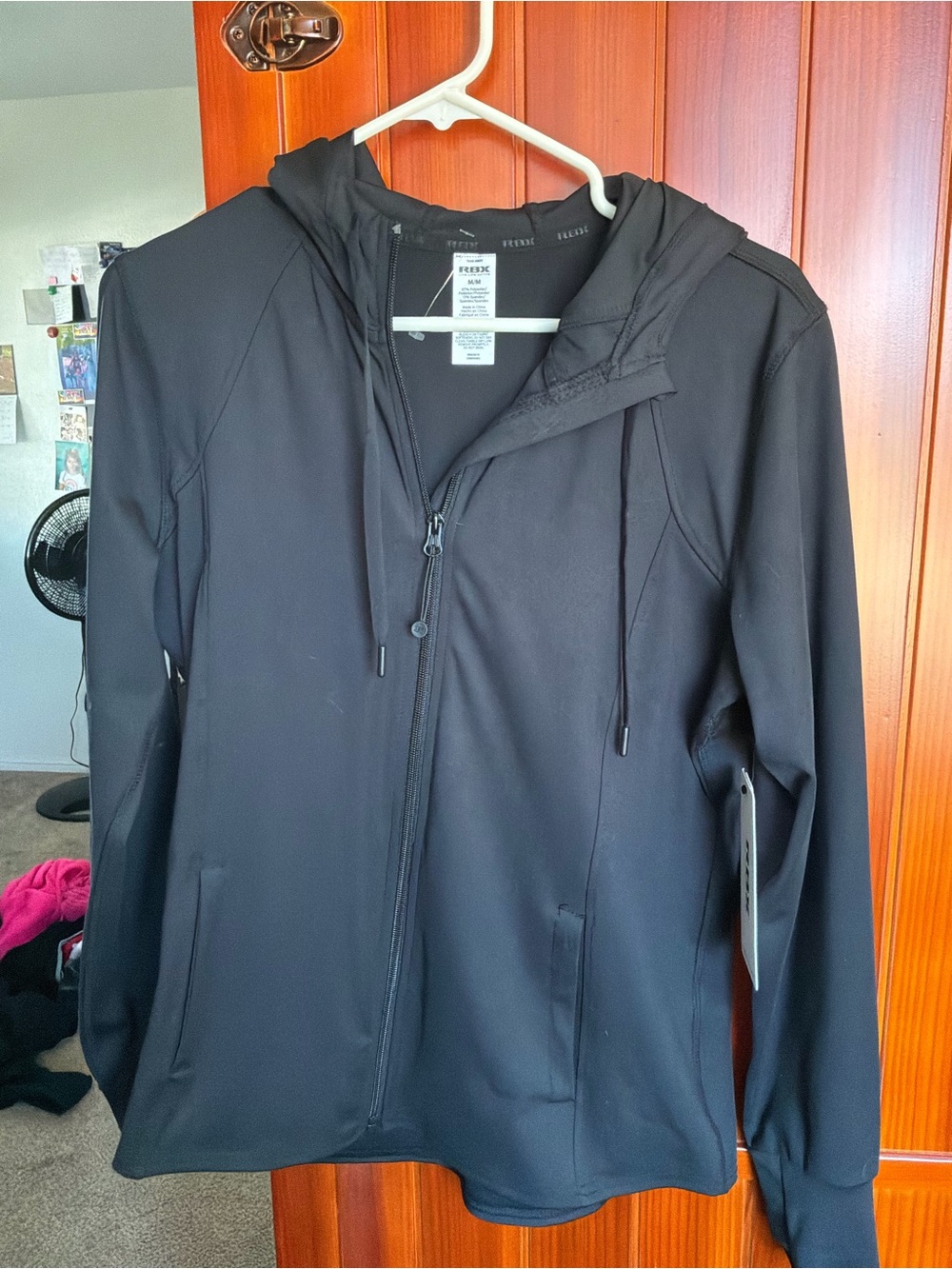 NWT RBX Active Black Full-Zip Peached Hoodie Jacket - Medium
